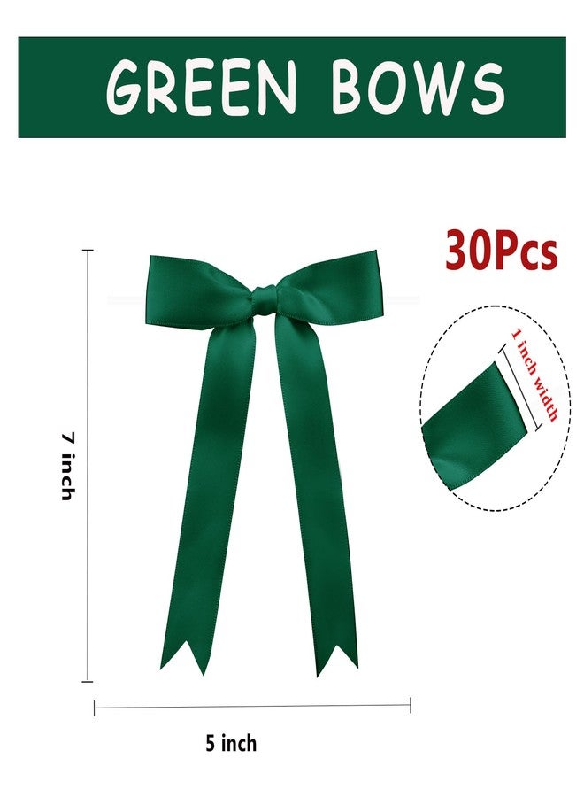 Sokfone 30 Pcs Satin Green Bows with Twist Tie, 5x7 Inchfor Gift Wrapping Cake Treat Bags Craft DIY Gift, Birthday Decorations, Balloons & Garland Home Decor - Image 3