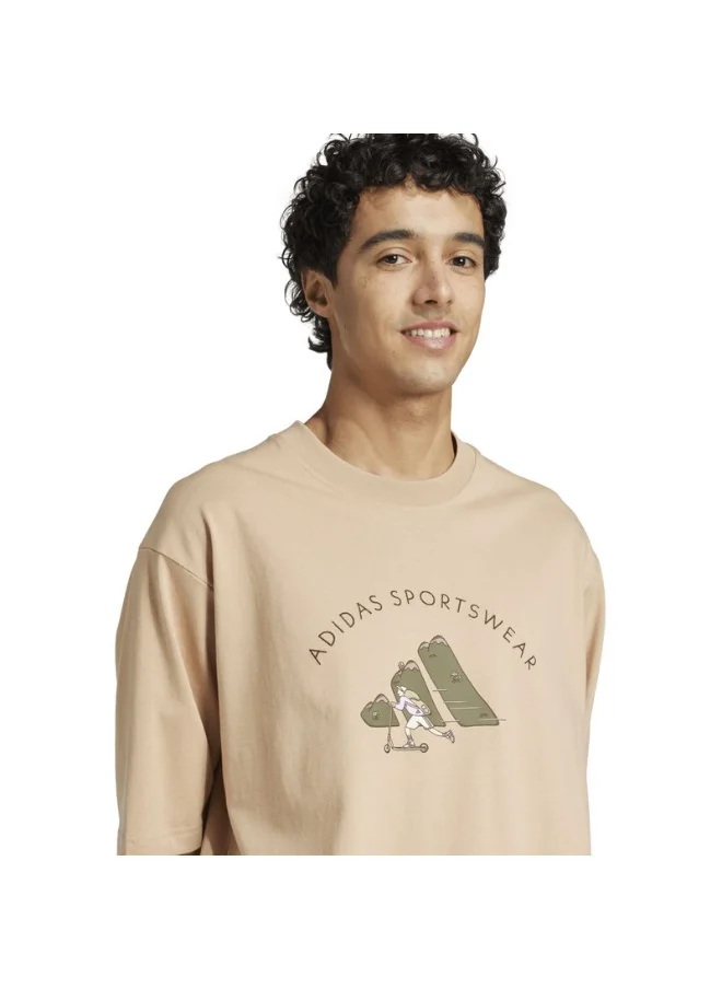 اديداس adidas M C DOODLE SCT Brown Training T-SHIRTS for Men - XS