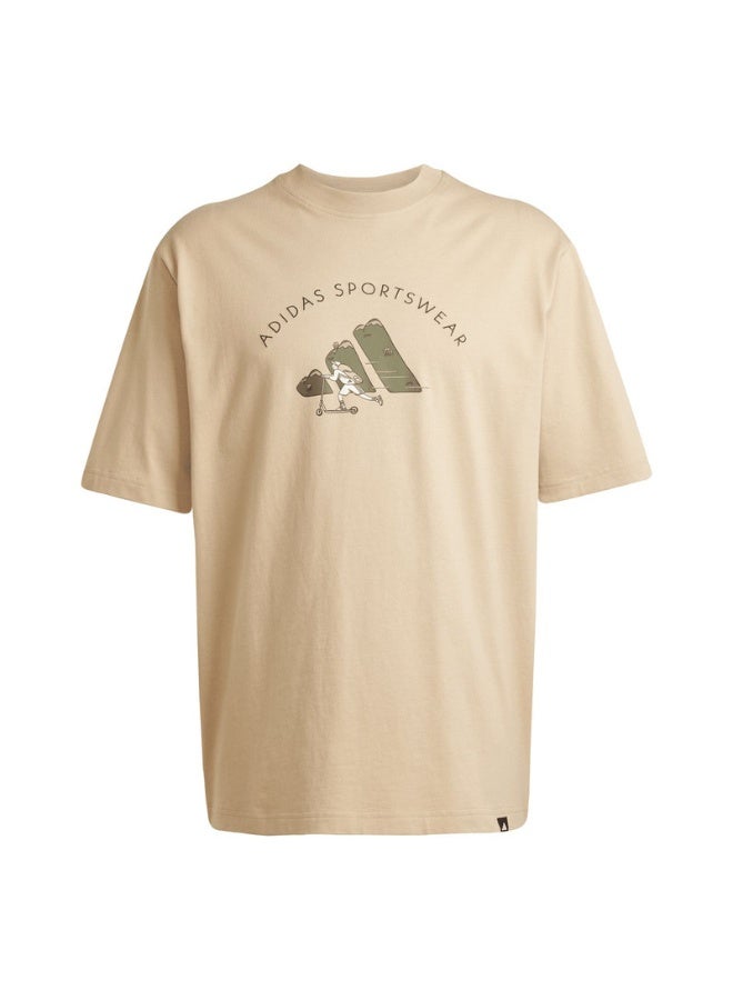 Adidas adidas M C DOODLE SCT Brown Training T-SHIRTS for Men - XS - Image 1
