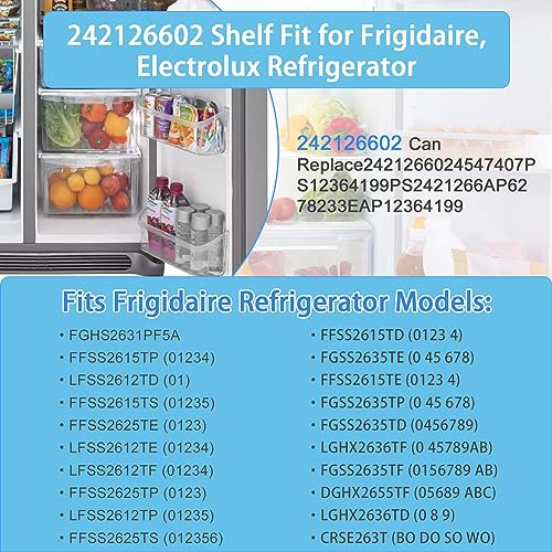 folosem 242126602 Replacement Refrigerator Door Shelf Bin Compatible with Frigidaire, Gibson, Kelvinator Refrigerator - Replaces 547407 AP6278233 PS12364199 EAP12364199 FFSS2625TS0 LFSS2612TF0 (2Pack)… - Image 5
