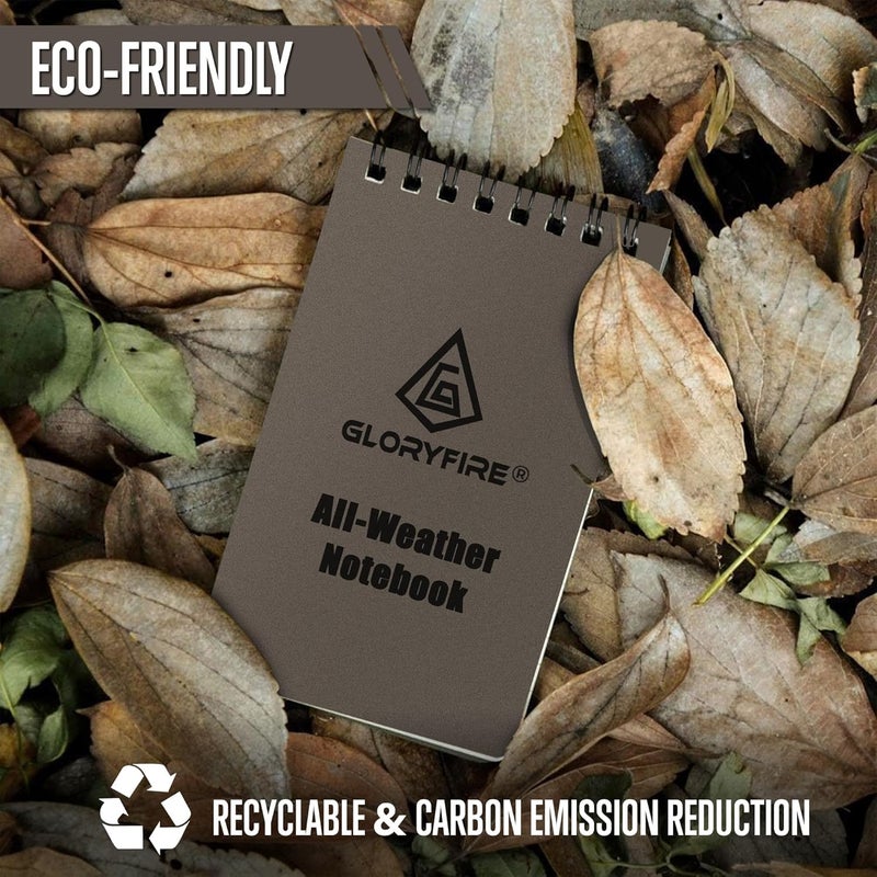 GLORYFIRE Waterproof Notebook Tactical All-Weather Spiral Memo Paper Notepad with Waterproof Grid Paper for Outdoor Activities Recording 3"x5" (5pcs) - Image 4