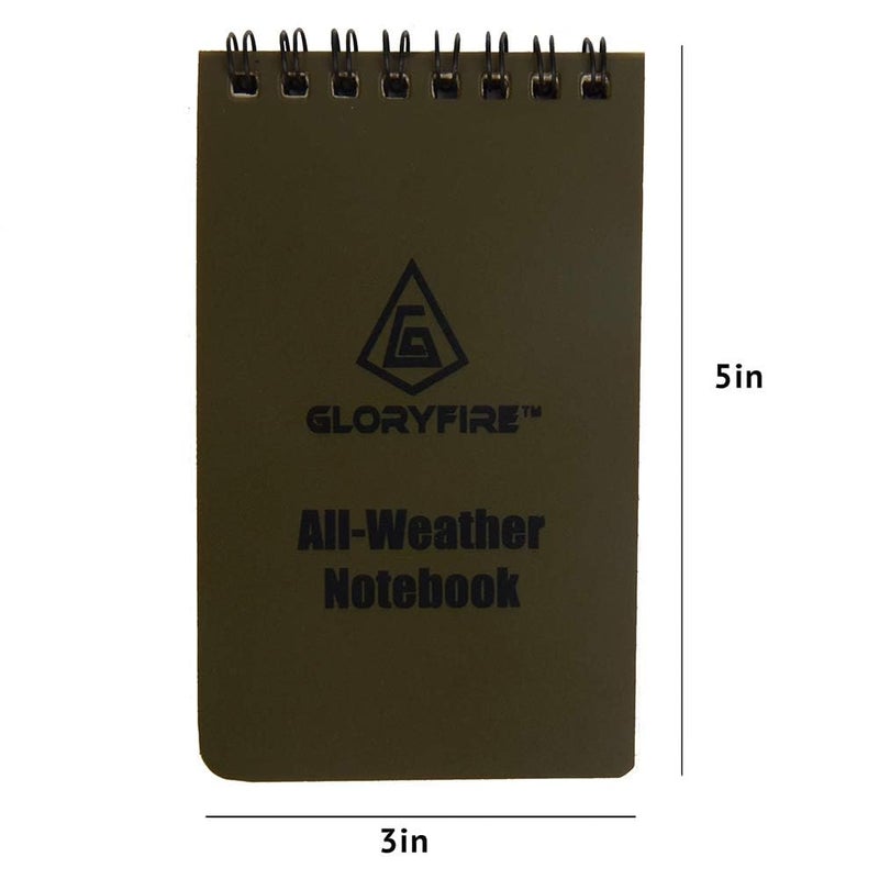 GLORYFIRE Waterproof Notebook Tactical All-Weather Spiral Memo Paper Notepad with Waterproof Grid Paper for Outdoor Activities Recording 3"x5" (5pcs) - Image 3