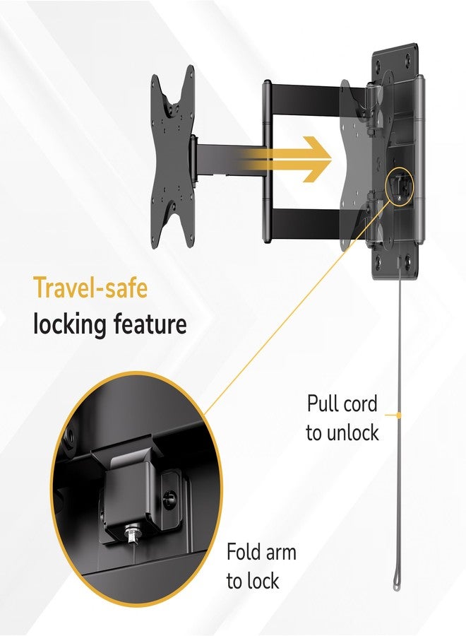 Mount-It! Lockable RV TV Wall Mount with Quick Release, Full Motion Flat Screen Bracket for Campers, Travel Trailers, RVs, Motorhomes and Marine Boats, Fits Most 23-43" VESA 100, 200, 77 Lbs Capacity - Image 2
