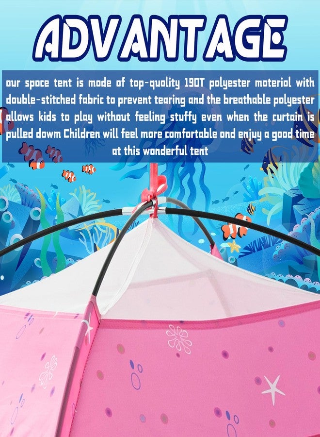 BLINWORLD Kids Play Mermaid Tent for Kids, Play Tentes Foldable Pop Up Indoor Outdoor Party Playhouse Tents Toy for Boys Girls-47 * 47 * 41 (Pink) - Image 4