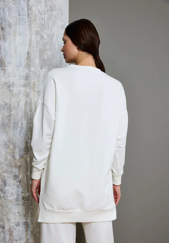 Thouq Drop Shoulder Long Line Sweatshirt