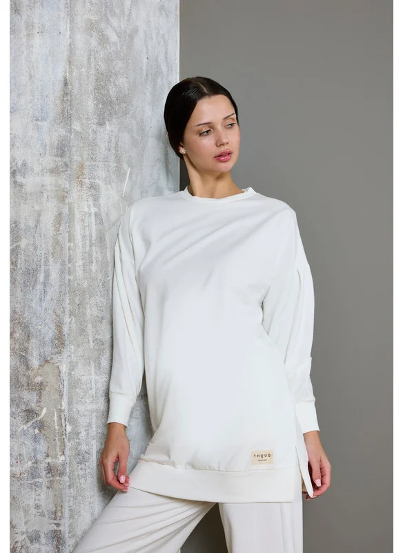 Thouq Drop Shoulder Long Line Sweatshirt
