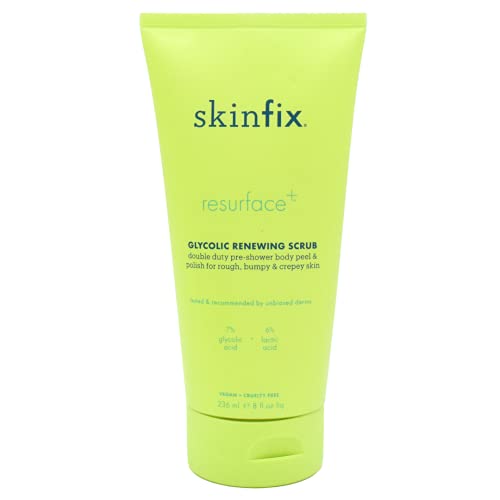 Skinfix Resurface Glycolic Renewing Scrub A DoubleDuty AHA BHA Exfoliant Scrub  Body Peel to Visibly Polish Refine Brighten  Smooth Rough Bumpy  Crepey Skin Caused KPProne Skin 8 Fl Oz