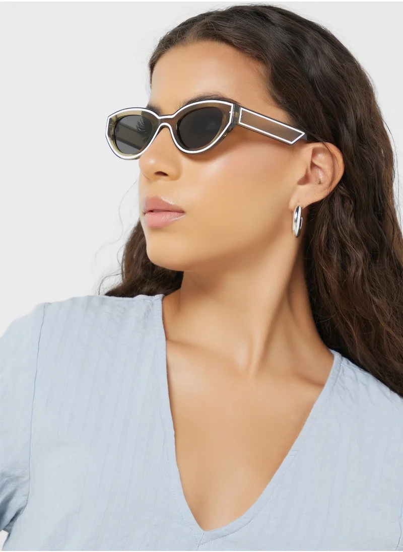 Ginger Monochrome Cat Eye Sunglasses