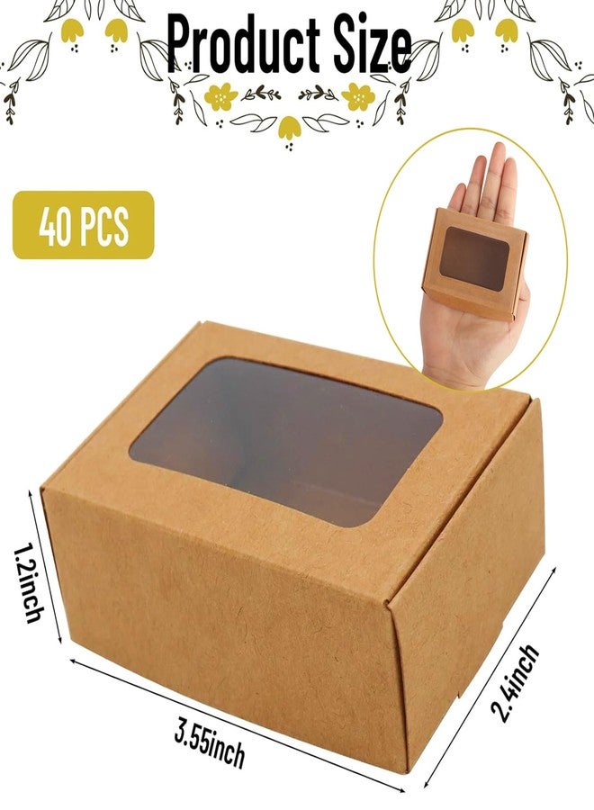 RYKOMO 40 PCS Soap Boxes for Homemade 3.55 x 2.4 x 1.2 Inch Small Soap Paper Box Mini Kraft Treat Box with Window for Homemade Soap Packaging Boxes Supplies - Image 2