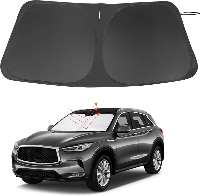 LHFLIVE Windshield Sun Shade Custom Fit for 2019-2021 Infiniti QX50 & 2021-2025 2026 QX55 Accessories Foldable Sunshade Sun Blocker Protect Car from Sun Rays & Heat Damage Keep Car Cooler - Image 1