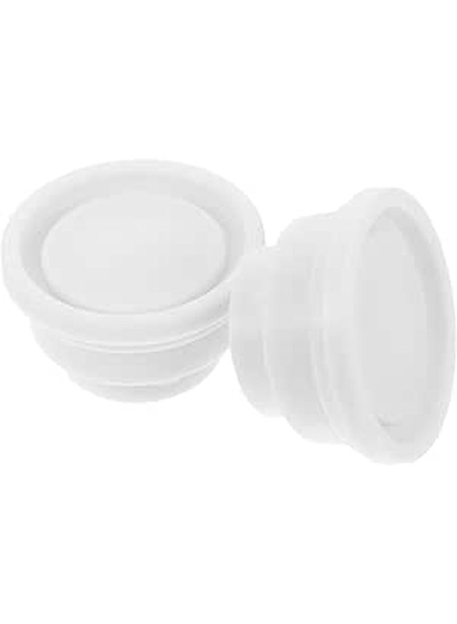 White Rubber End Caps for Pool Ladders 2 Pack Comfortable Bumper Guards for Above Ground and Inground Swimming Pools Easy Installation - Image 1