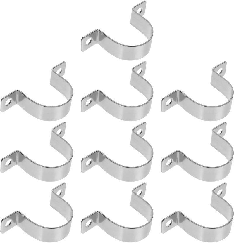 Zerodeko 20pcs Stainless Steel U Clamps Tube Fixing Heavy Duty Tension Clamps 32mm Width with Dual Hole Bracket for Cable and Wire Securing - Image 1
