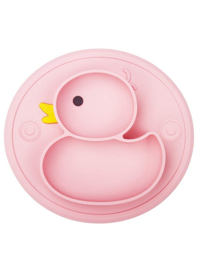 Qshare - Toddler Plate, Portable Baby Plates For Toddlers And Kids, Bpa-Free Strong Suction Plates For Toddlers, Dishwasher & Microwave Safe Silicone Placemat 9X6X1.4 Inch - Image 1