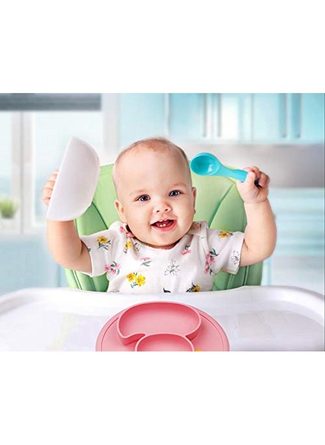Qshare - Toddler Plate, Portable Baby Plates For Toddlers And Kids, Bpa-Free Strong Suction Plates For Toddlers, Dishwasher & Microwave Safe Silicone Placemat 9X6X1.4 Inch - Image 1