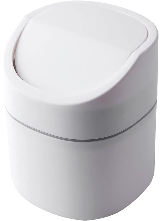 Goreem Plastic Desktop Mini Trash Can with Lid Portable Trash Bin Garbage Can for Kitchen Bedroom Dorm Room Car Waste Bin - Image 1