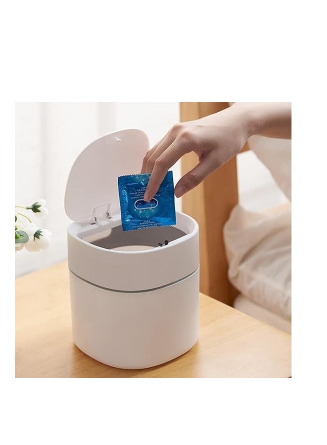 Goreem Plastic Desktop Mini Trash Can with Lid Portable Trash Bin Garbage Can for Kitchen Bedroom Dorm Room Car Waste Bin - Image 3