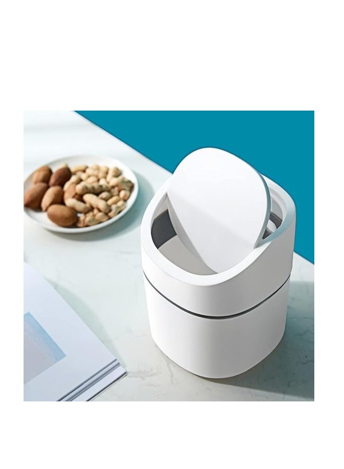 Goreem Plastic Desktop Mini Trash Can with Lid Portable Trash Bin Garbage Can for Kitchen Bedroom Dorm Room Car Waste Bin - Image 4