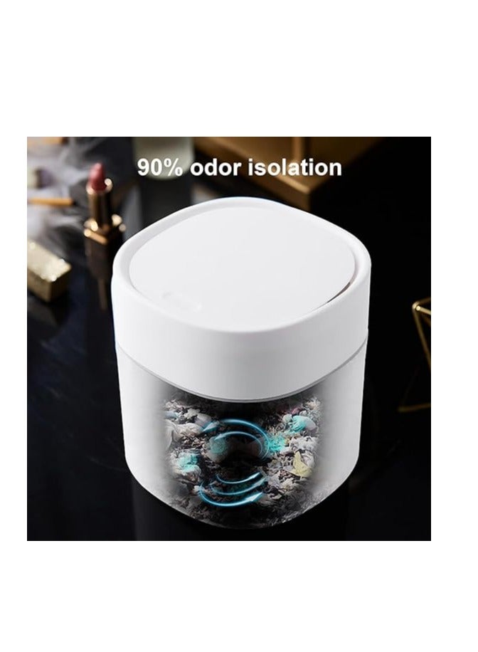 Goreem Plastic Desktop Mini Trash Can with Lid Portable Trash Bin Garbage Can for Kitchen Bedroom Dorm Room Car Waste Bin - Image 5