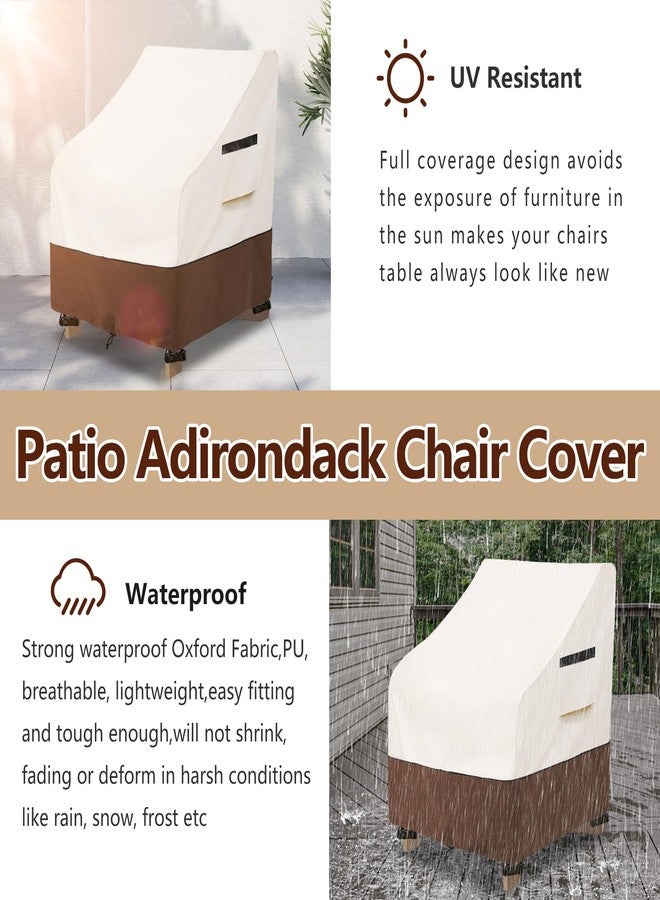 Osileyo Adirondack Chair Cover 2 Pack,Waterproof Heavy Duty Patio Furniture Covers,Patio Adirondack Chair Covers for Outdoor Chairs(30 W x 34 D x 36 H inches) Beige & Brown - Image 4