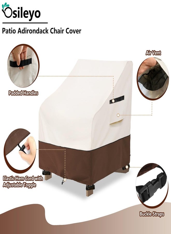 Osileyo Adirondack Chair Cover 2 Pack,Waterproof Heavy Duty Patio Furniture Covers,Patio Adirondack Chair Covers for Outdoor Chairs(30 W x 34 D x 36 H inches) Beige & Brown - Image 3