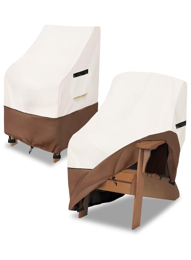 Osileyo Adirondack Chair Cover 2 Pack,Waterproof Heavy Duty Patio Furniture Covers,Patio Adirondack Chair Covers for Outdoor Chairs(30 W x 34 D x 36 H inches) Beige & Brown - Image 1