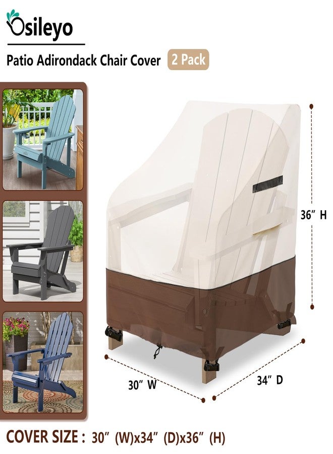Osileyo Adirondack Chair Cover 2 Pack,Waterproof Heavy Duty Patio Furniture Covers,Patio Adirondack Chair Covers for Outdoor Chairs(30 W x 34 D x 36 H inches) Beige & Brown - Image 2