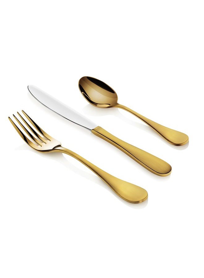 Artaste 56907 Rain 18/10 Stainless Steel Flatware 36-Piece Set, Gold Finish, Service for 12 - Image 1