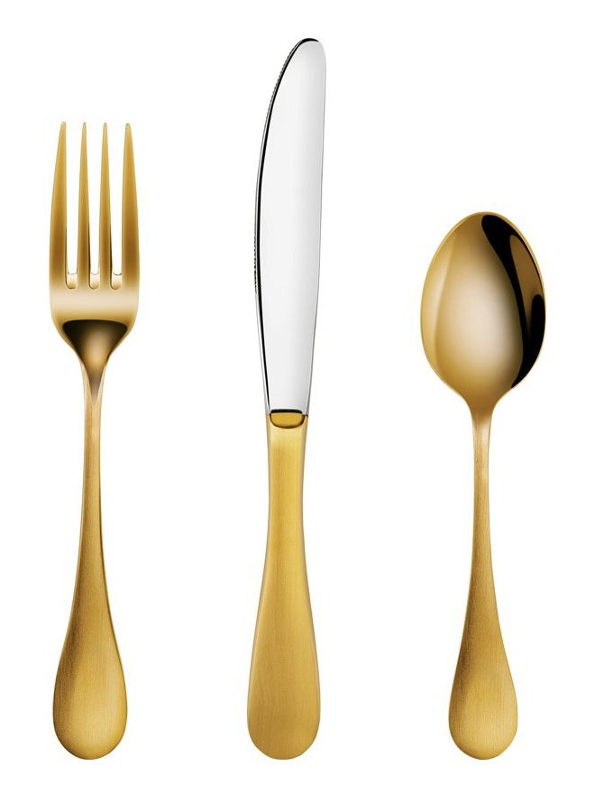 Artaste 56907 Rain 18/10 Stainless Steel Flatware 36-Piece Set, Gold Finish, Service for 12 - Image 2