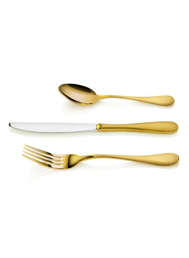 Artaste 56907 Rain 18/10 Stainless Steel Flatware 36-Piece Set, Gold Finish, Service for 12 - Image 3