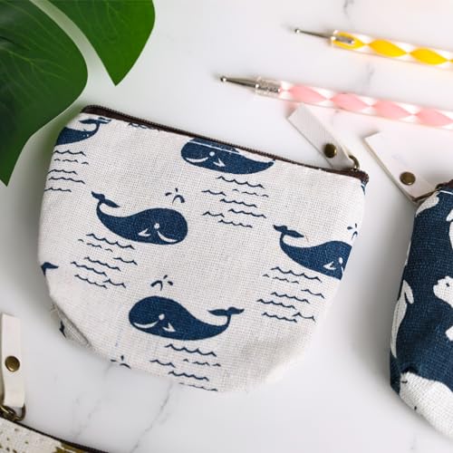 Koogel 10 Packs Canvas Zipper Pencil Bags, 5 Style Pencil Case Pouch Bag Small Cosmetic Makeup Bags Coin Purse Multifunctional Cosmetic Makeup Bag Small Pouches for Purse - Image 5