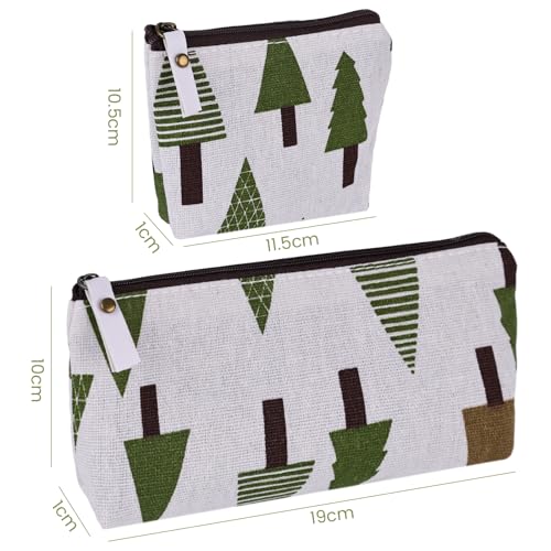 Koogel 10 Packs Canvas Zipper Pencil Bags, 5 Style Pencil Case Pouch Bag Small Cosmetic Makeup Bags Coin Purse Multifunctional Cosmetic Makeup Bag Small Pouches for Purse - Image 2