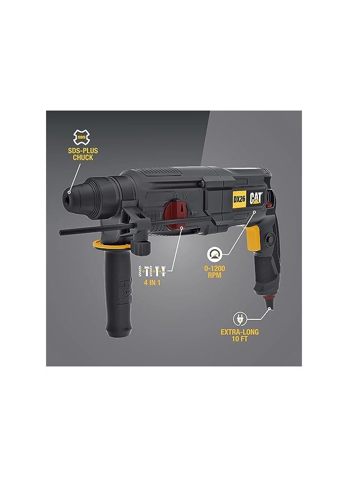 CATERPILLAR - CAT DX26 800W 26mm Rotary Hammer SDS Plus, 3J Impact  energy - Image 1