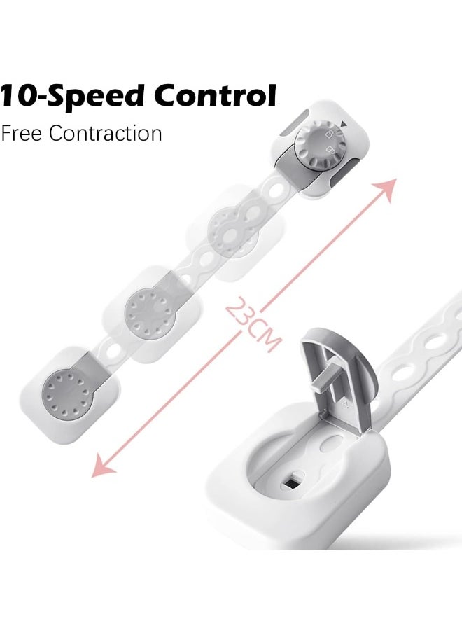 ECVV 8 Pack Child Safety Cabinet Lock, Child Proof Cabinet Latches Kids Proof Kit White and Clear Baby Locks for Cabinets and Drawers Easy to Install  - Image 3