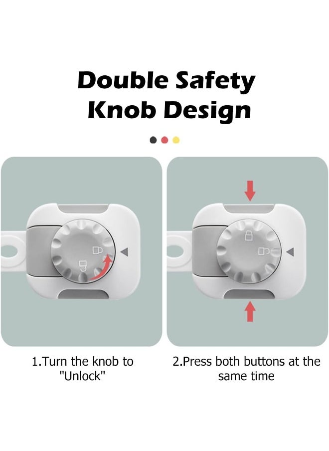 ECVV 8 Pack Child Safety Cabinet Lock, Child Proof Cabinet Latches Kids Proof Kit White and Clear Baby Locks for Cabinets and Drawers Easy to Install  - Image 4
