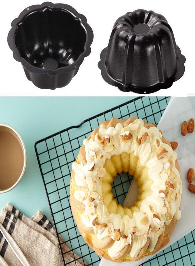 MGGi 4 Pack Mini Pie Pans, 5 inch Carbon Steel Reusable Nonstick Small Pie Plate Baking Dish, 8oz Ruffled Edge Individual Round Bakeware for Toaster Oven Air Fryer Insta Pot, for Cakes Tart Desserts - Image 3