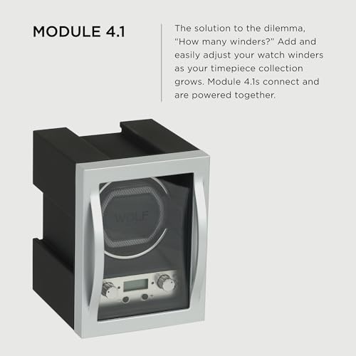 Wolf Designs Wolf Module 4.1 Watch Winder, Black - Secure Fit with Patented Lock-in Dynamic Cuff - Accommodates All Wrist Sizes - Includes Universal Adapter - Image 2