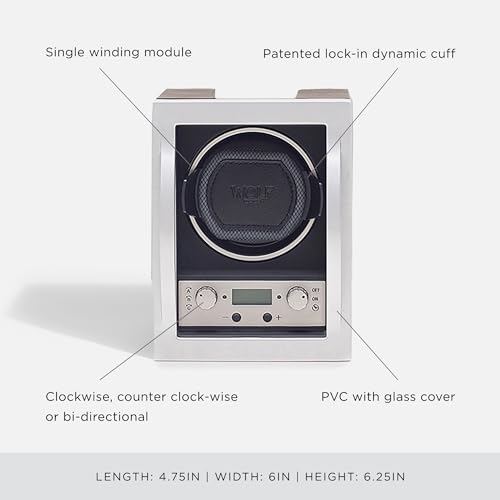 Wolf Designs Wolf Module 4.1 Watch Winder, Black - Secure Fit with Patented Lock-in Dynamic Cuff - Accommodates All Wrist Sizes - Includes Universal Adapter - Image 4