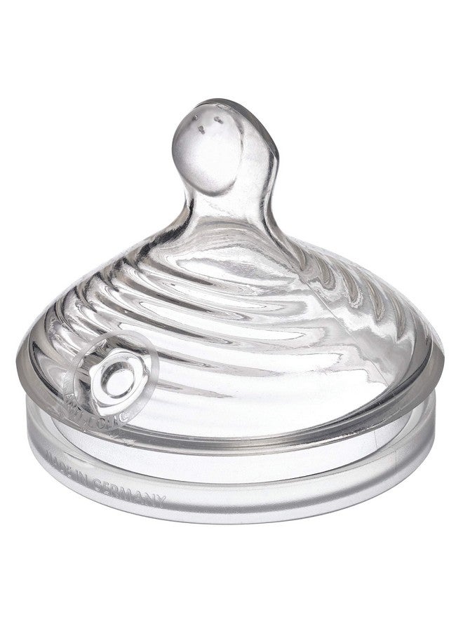 نوك حلمات رضاعة الأطفال من NUK Simply Natural - تدفق بطيء، سيليكون، فائقة النعومة، نظام هواء مضاد للمغص، خالية من مادة BPA، عبوة من قطعتين - Image 1