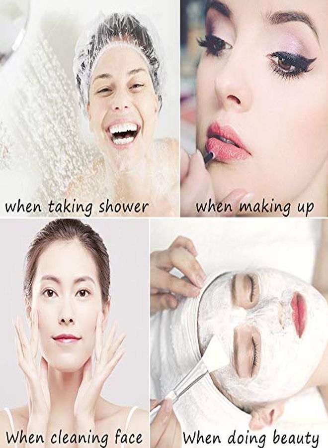 Years calm 30Pcs Disposable Shower Caps, Clear Shower Caps For Travel, Large Plastic Hair Caps For Women, Home Use, Hotel (30Pcs Large Size 20.5"  - Image 5