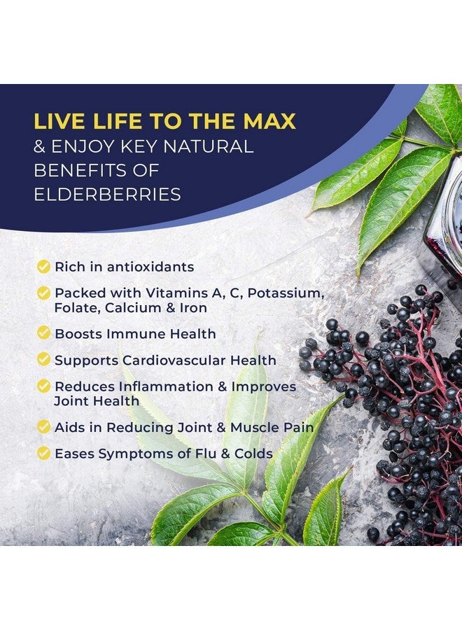 MaxImmunity Organic Elderberry Syrup, 60 Day Supply, Black Liquid Drops for Immune Support, Sambucus Elderberry Syrup - Liquid Extract Drops for Kids & Adults - Extra Strength (2 Pack) - Image 2