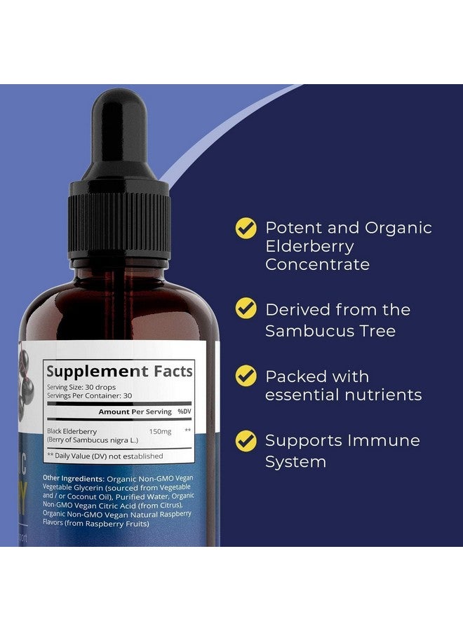 MaxImmunity Organic Elderberry Syrup, 60 Day Supply, Black Liquid Drops for Immune Support, Sambucus Elderberry Syrup - Liquid Extract Drops for Kids & Adults - Extra Strength (2 Pack) - Image 3