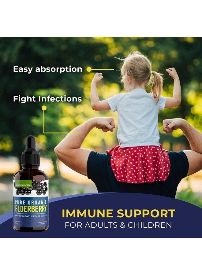MaxImmunity Organic Elderberry Syrup, 60 Day Supply, Black Liquid Drops for Immune Support, Sambucus Elderberry Syrup - Liquid Extract Drops for Kids & Adults - Extra Strength (2 Pack) - Image 4