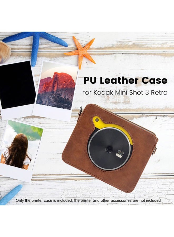 Jinserta Protective Case for Kodak Mini Shot 3 Retro Instant Camera & Photo Printer, PU Leather Bag Cover with Removable Adjustable Strap - Image 2
