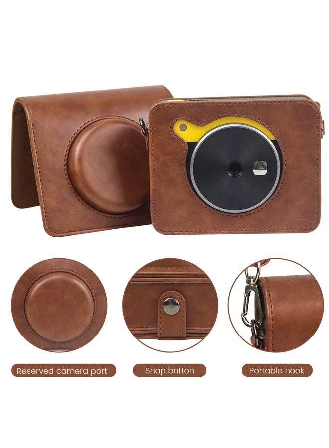 Jinserta Protective Case for Kodak Mini Shot 3 Retro Instant Camera & Photo Printer, PU Leather Bag Cover with Removable Adjustable Strap - Image 3