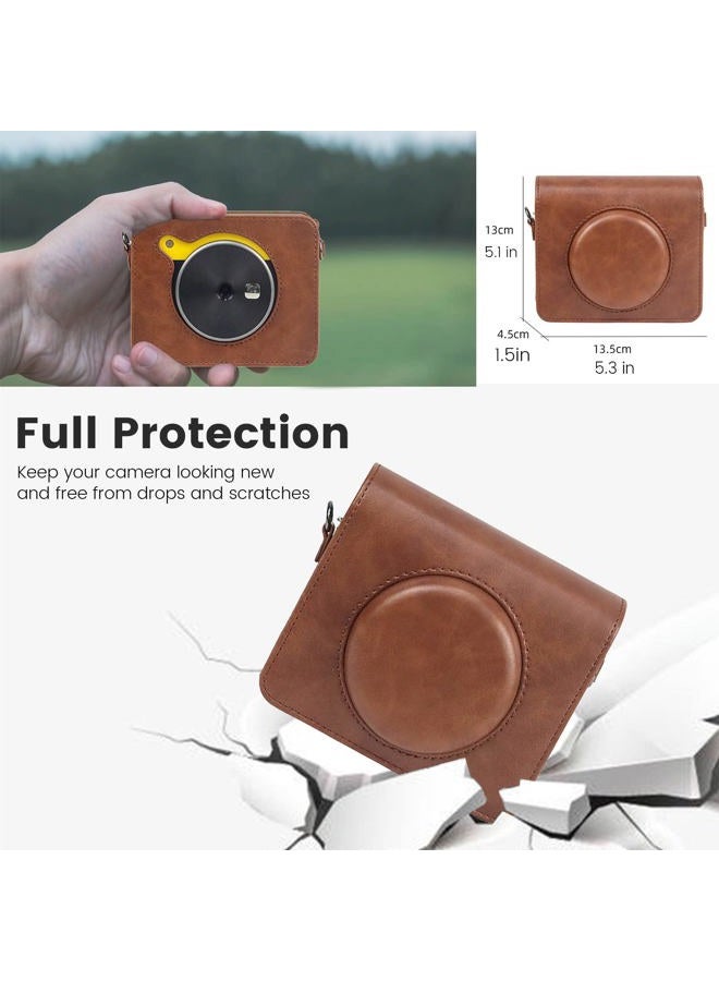 Jinserta Protective Case for Kodak Mini Shot 3 Retro Instant Camera & Photo Printer, PU Leather Bag Cover with Removable Adjustable Strap - Image 5
