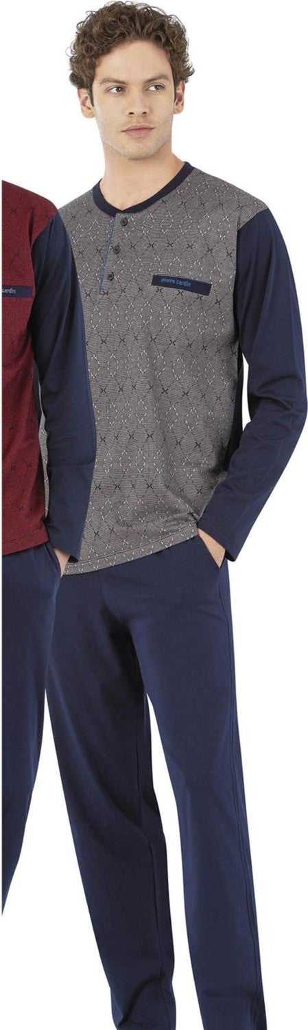 pierre cardin Boxed Men's Pajama Set, 100% Cotton Jacquard Pajama Set 