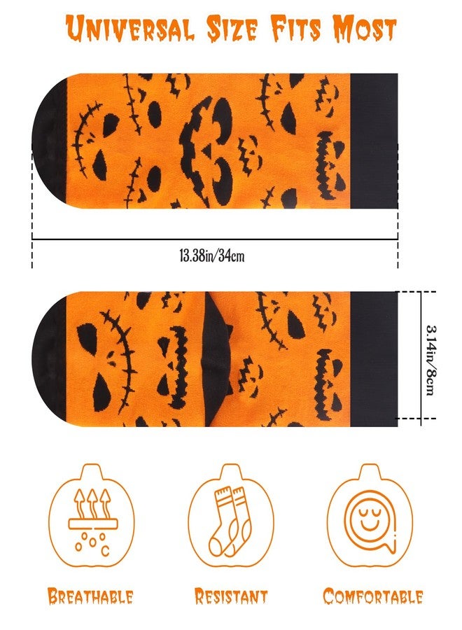 COZYMATE Halloween Funny Socks for Women Men Spooky Horror Pumpkin Socks for Halloween Party Costume Holiday Gifts (US, Alpha, One Size, Regular, Regular, Orange) - Image 2