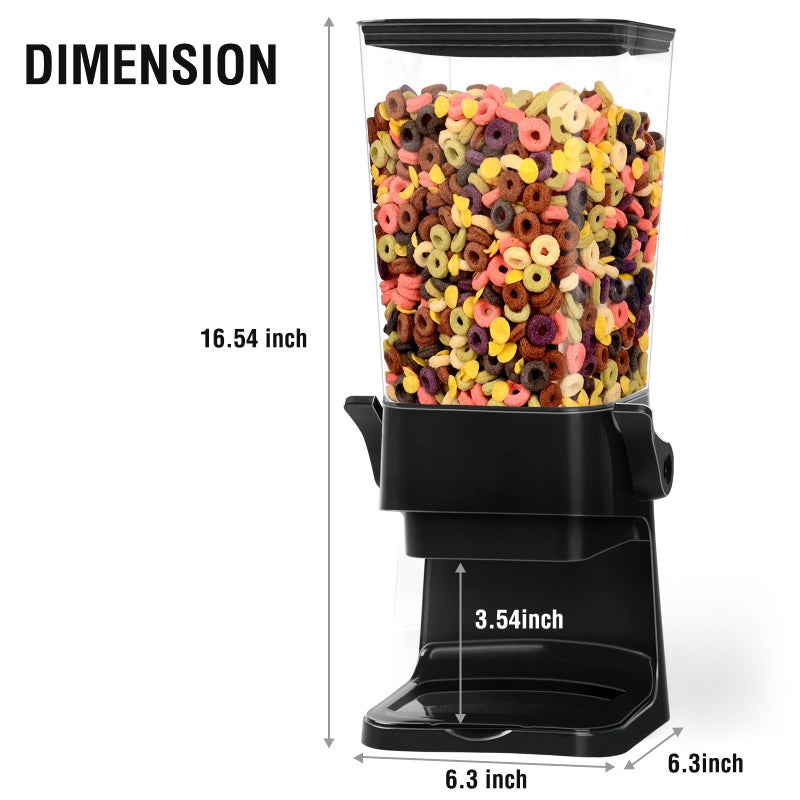 QNP Cereal Dispenser Countertop 2pcs,5.5L Cereal Containers Storage Dispenser for Pantry,Dry Food Storage Rice Containers,Candy Dispenser,Snack Organizer Machine for Grains, Nuts,Oatmeal, Pet Food Black - Image 2