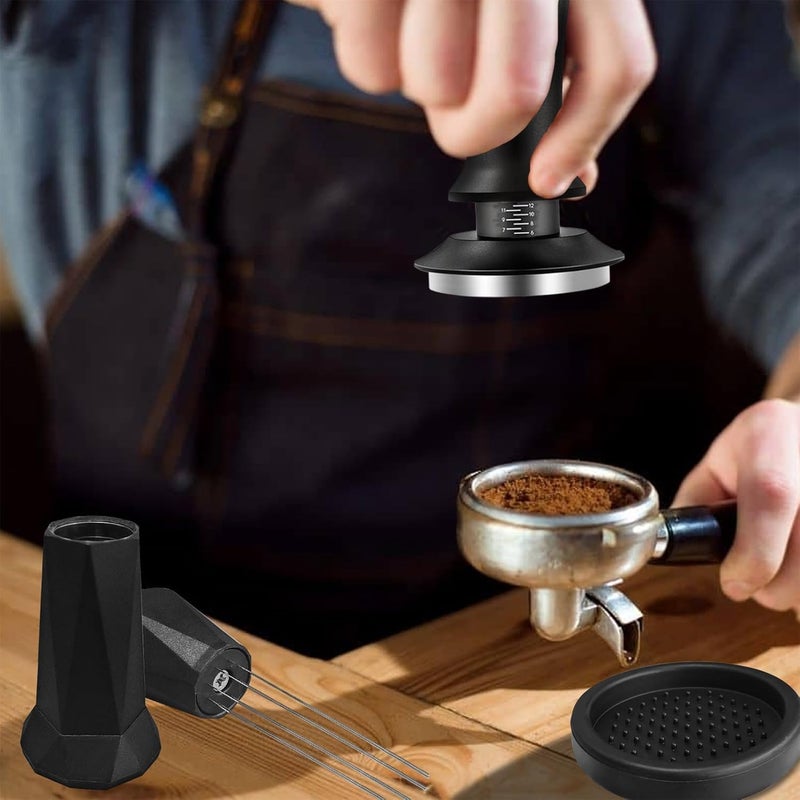 Yeelan Espresso Tamper Calibrated Spring Loaded Coffee Tamper with Silicone Mat,Stainless Steel Base Espresso Tools - Tamper for Espresso Machine,Espresso Accessories (58mm Set) - Image 2