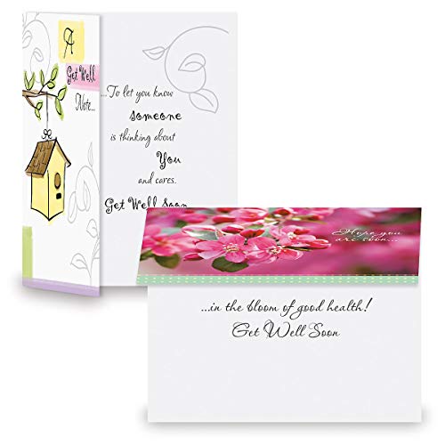 Current Get Well Florals Greeting Cards Value Pack- Set of 20 (10 designs) Large 5 x 7, Sentiments Inside, Get Well Soon Cards, Get Well Wishes, Envelopes Included - Image 5